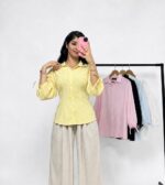 شومیز پرنسسی کمردار - تصویر 5